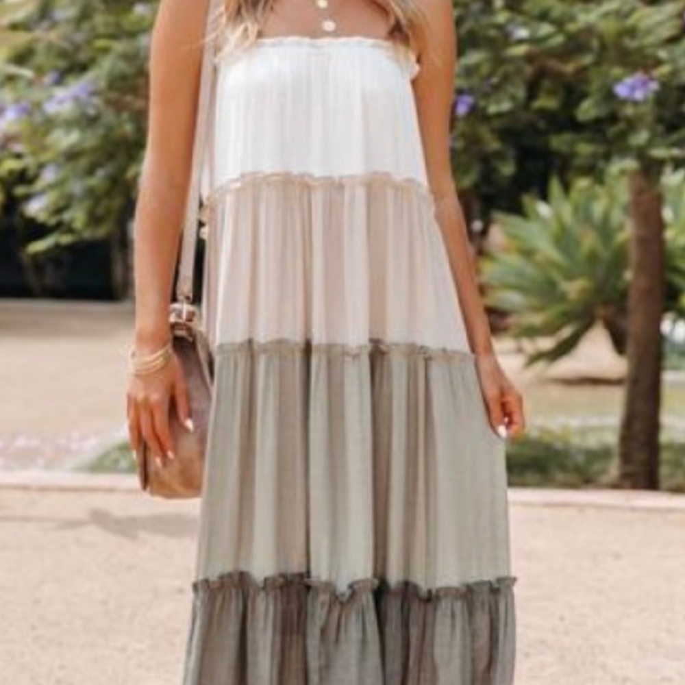 Vici tiered color block maxi